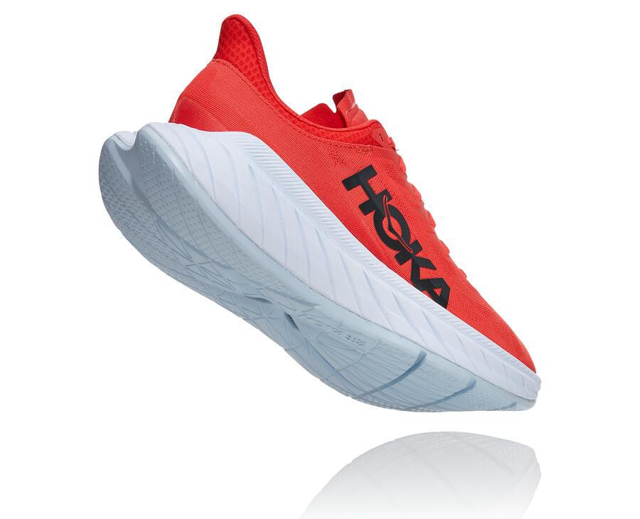 Hoka One One Hardloopschoenen Heren - Carbon X 2 - Rood/Wit - OI4329057